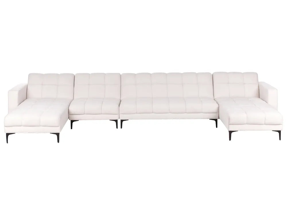 White sectional sofa on a white background