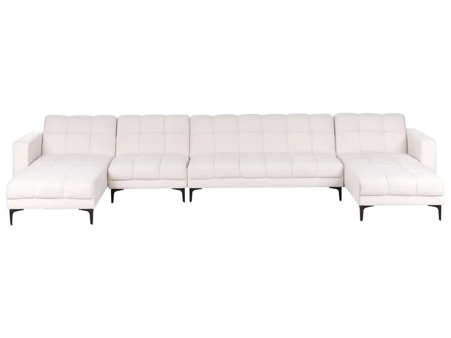 White sectional sofa on a white background
