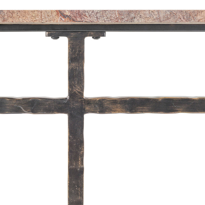 Libra Leo Forest Brown Marble Console Table
