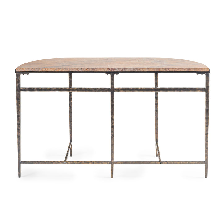 Libra Leo Forest Brown Marble Console Table