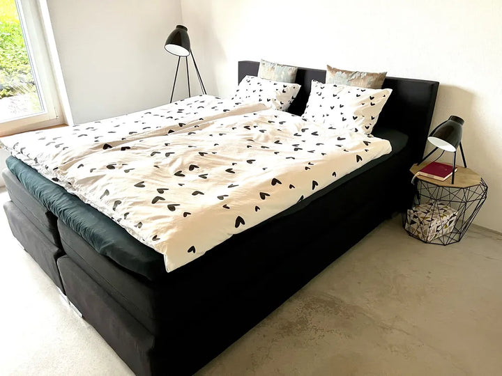 Divan Bed Fabric 180 x 200 cm (EU Super King) Black Ardin