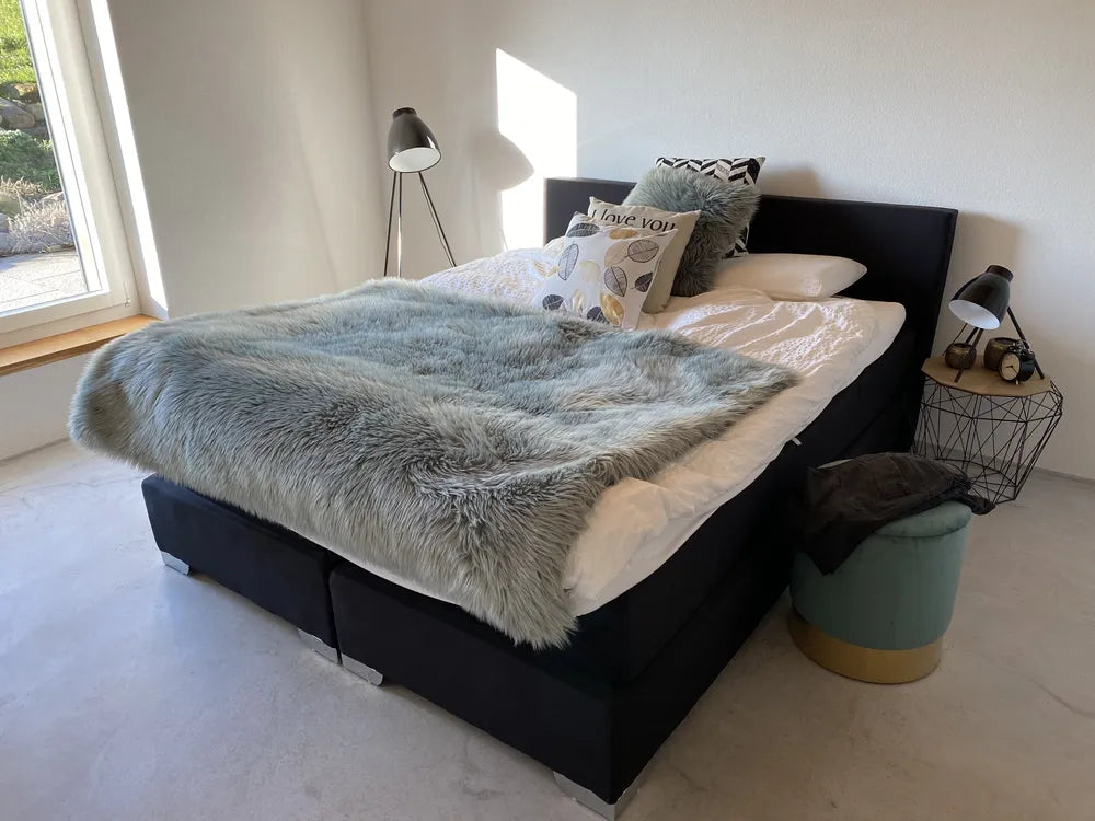 Divan Bed Fabric 180 x 200 cm (EU Super King) Black Ardin