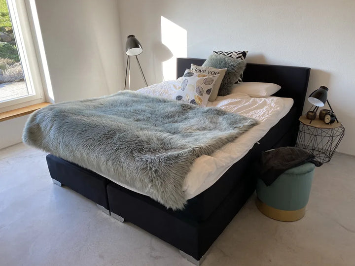 Divan Bed Fabric 180 x 200 cm (EU Super King) Black Ardin