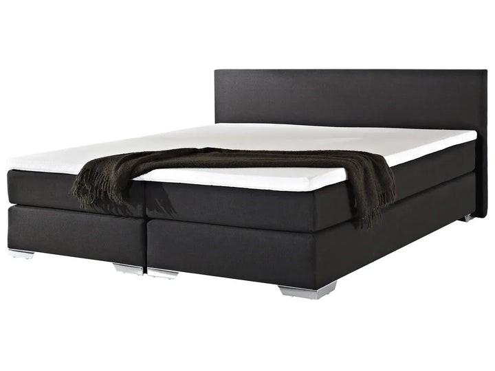 Black fabric divan bed 180x200 cm Super King