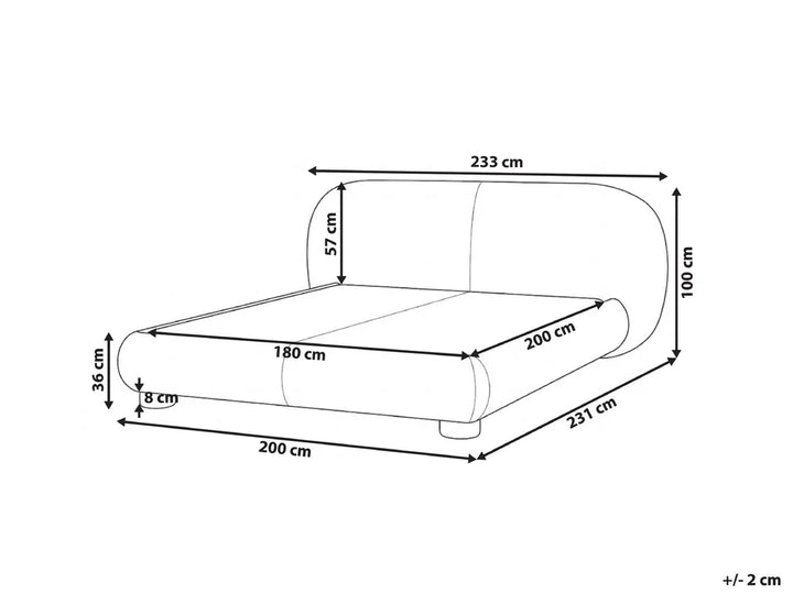 Bed Boucle 180 x 200 cm (EU Super King) Taupe Bensu