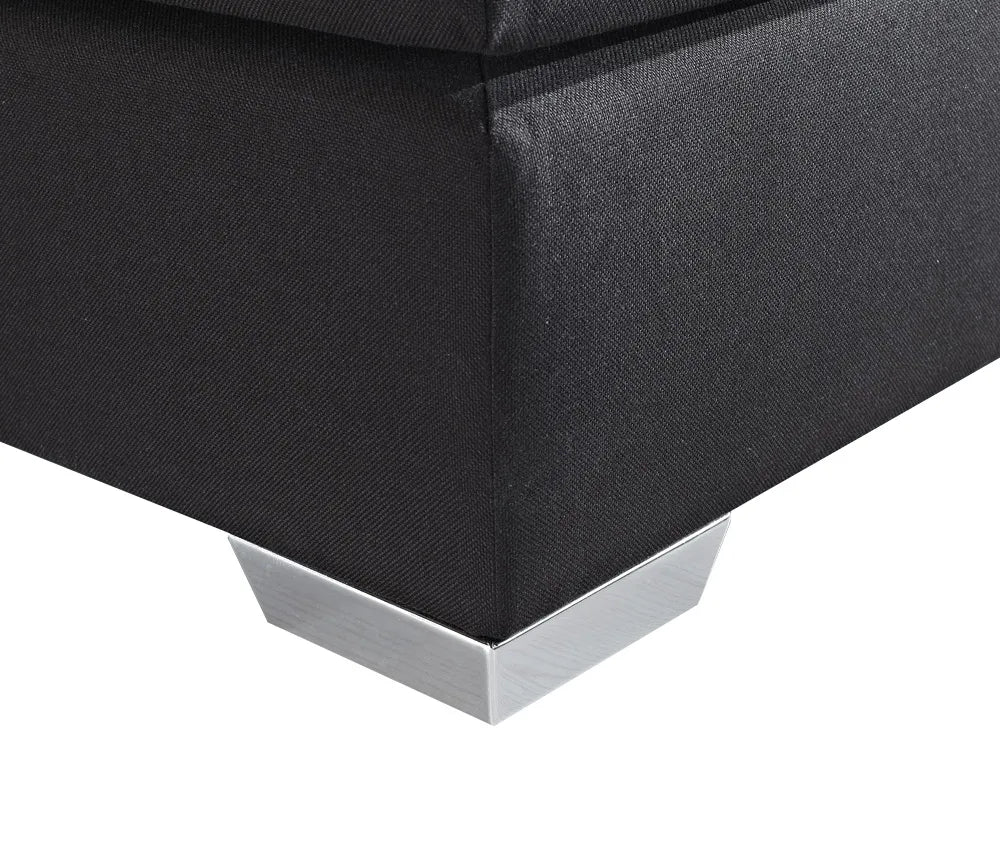 Divan Bed Fabric 180 x 200 cm (EU Super King) Black Ardin