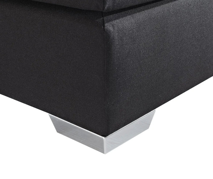 Divan Bed Fabric 180 x 200 cm (EU Super King) Black Ardin
