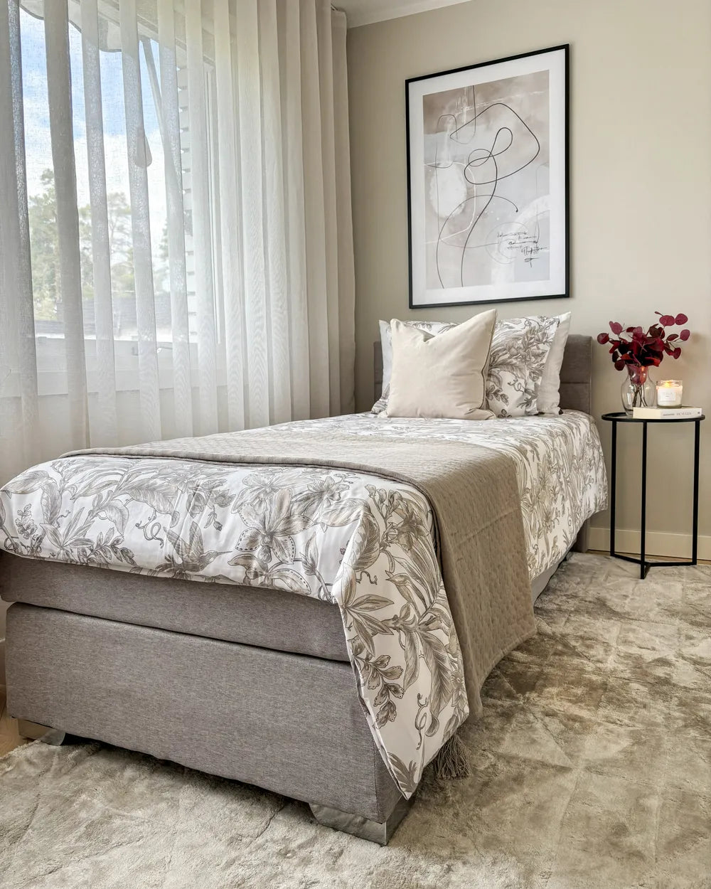 Divan Bed Fabric 90 x 200 cm (EU Single) Light Grey Mozter