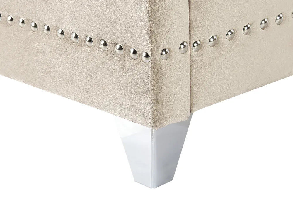 Bed Velvet 180 x 200 cm (EU Super King) Beige Avelle