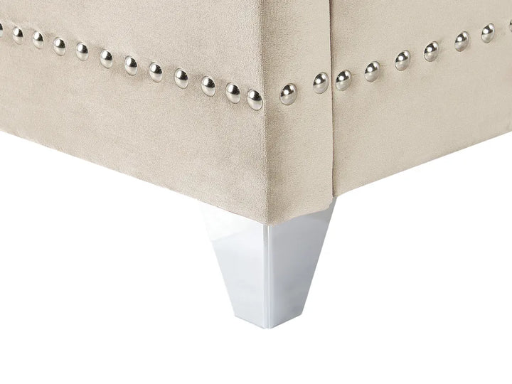 Bed Velvet 180 x 200 cm (EU Super King) Beige Avelle