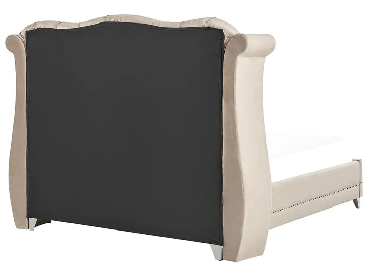 Bed Velvet 180 x 200 cm (EU Super King) Beige Avelle