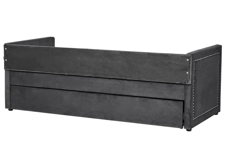 Trundle Bed Corduroy 90 x 200 cm (EU Single) Dark Grey Jilissa