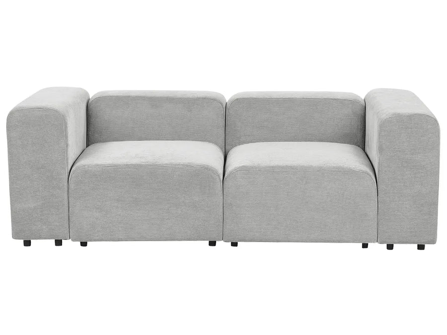Gray sectional sofa on a white background