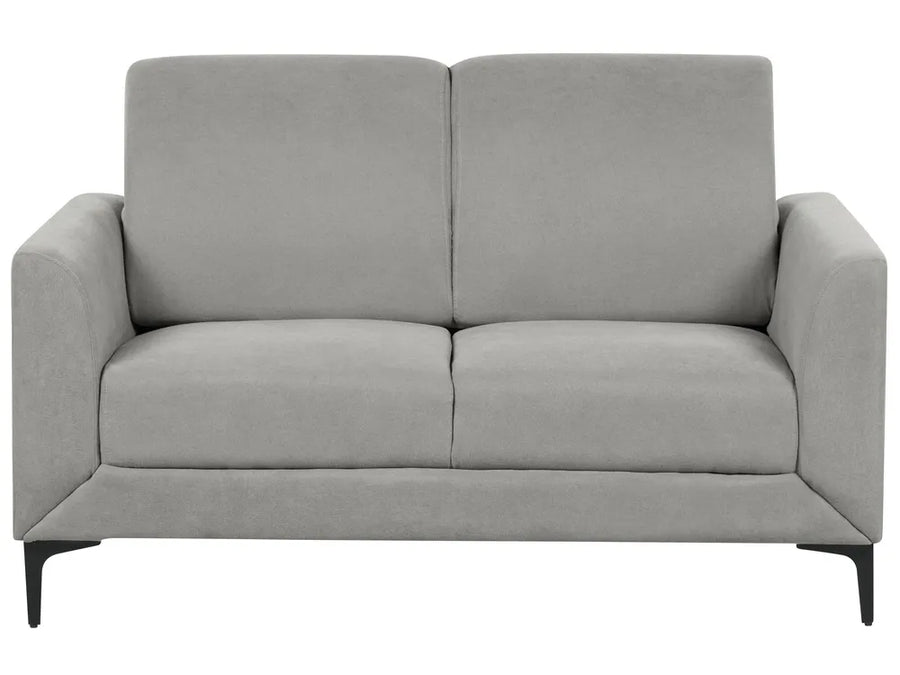 Gray two-seater sofa on a white background
