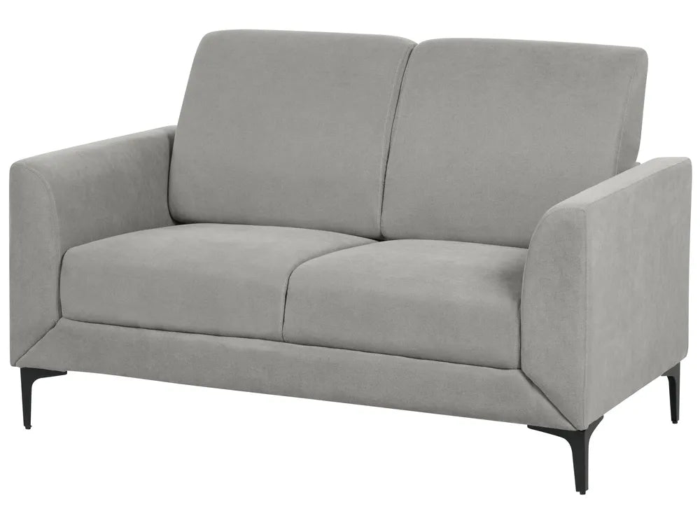Gray two-seater sofa on a white background