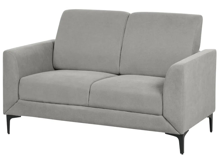 Gray two-seater sofa on a white background