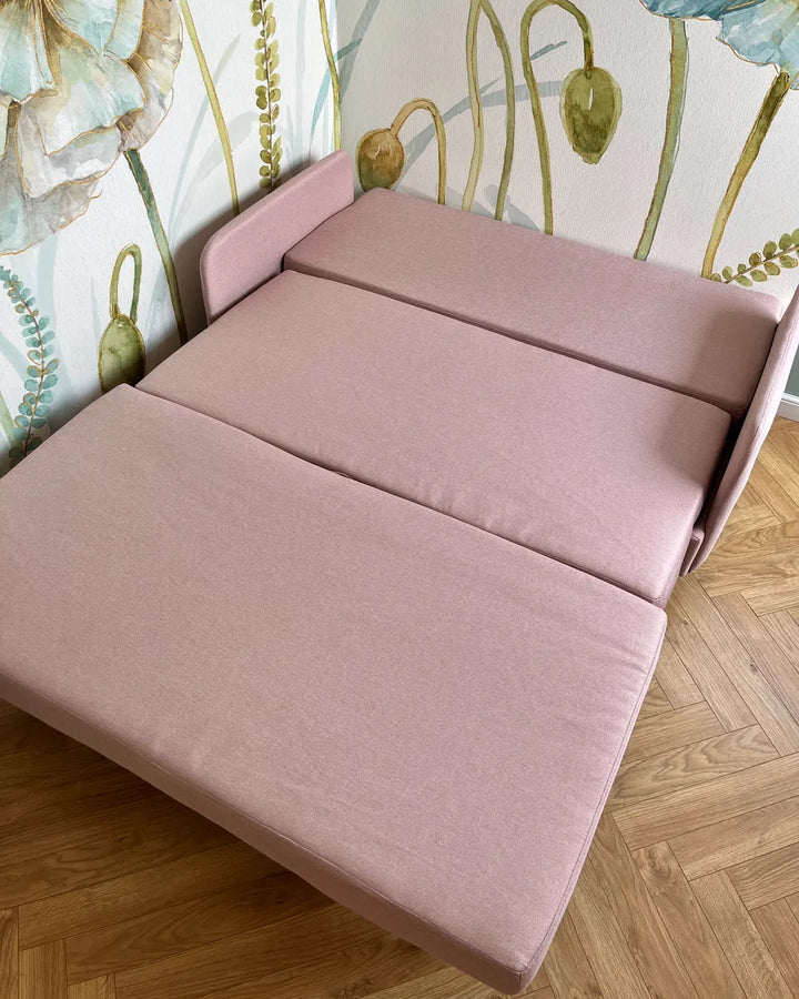 Sofa Bed 2 Seater Fabric Pink Eluna