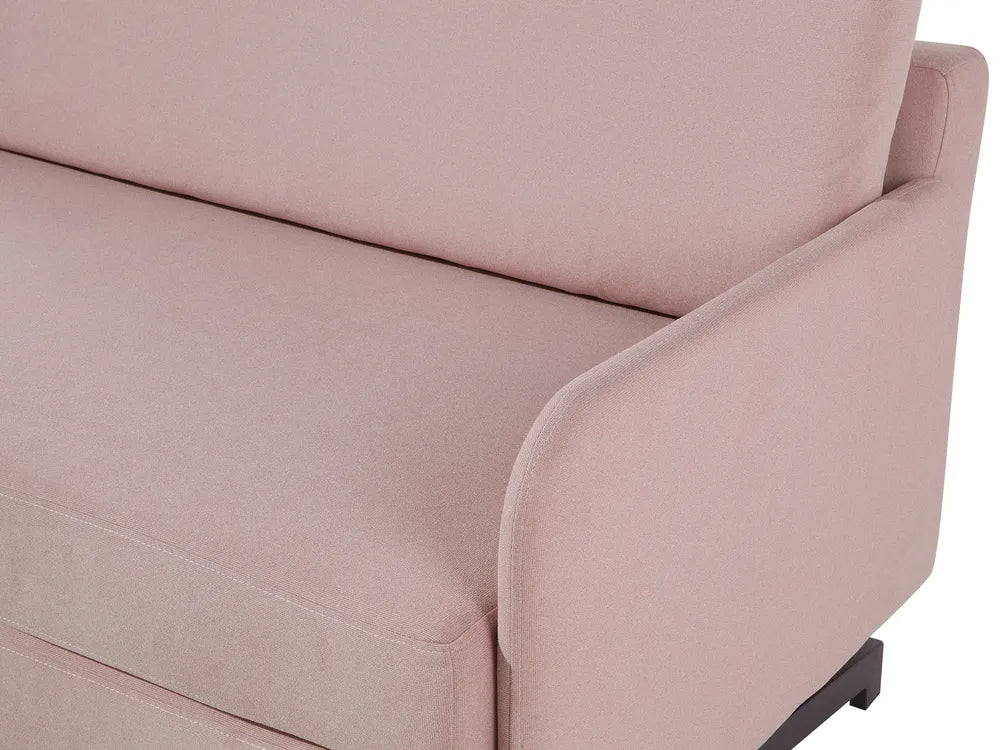 Sofa Bed 2 Seater Fabric Pink Eluna