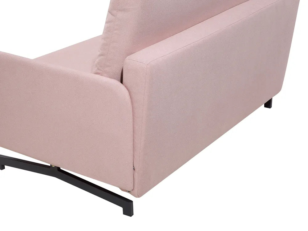Sofa Bed 2 Seater Fabric Pink Eluna