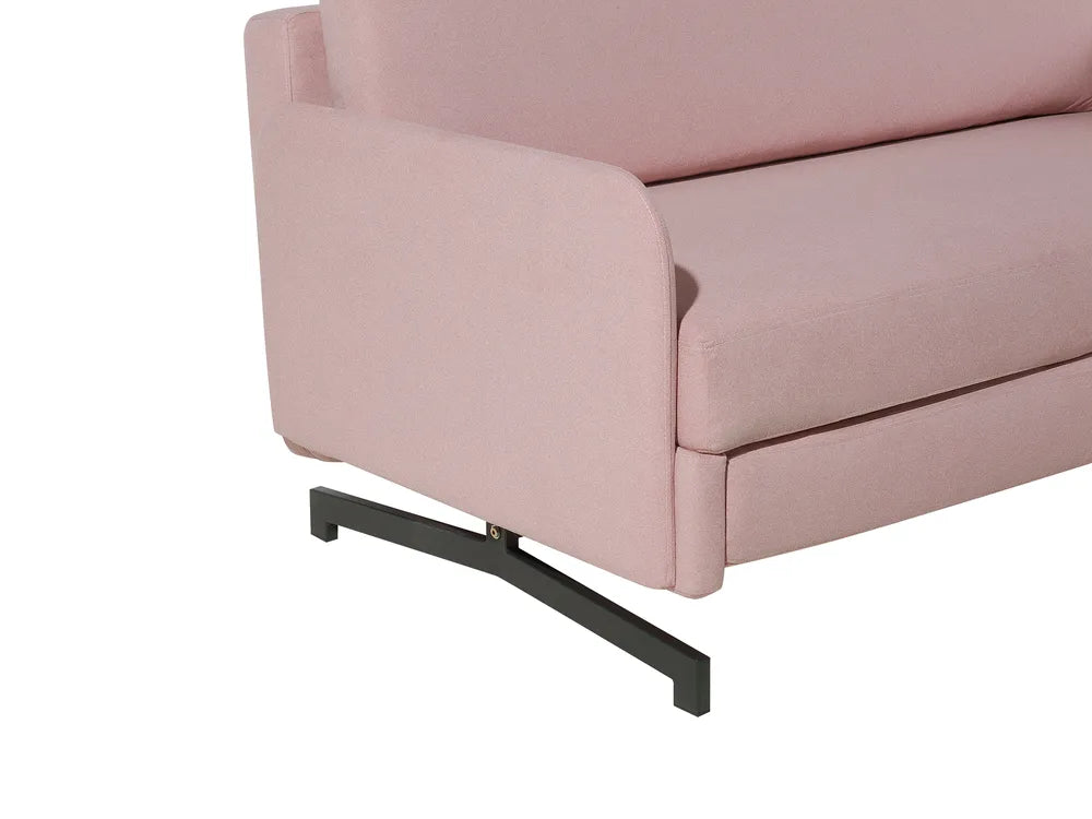 Sofa Bed 2 Seater Fabric Pink Eluna