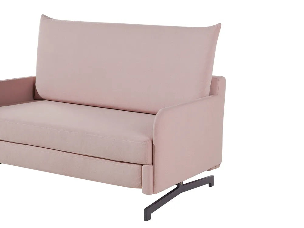 Sofa Bed 2 Seater Fabric Pink Eluna