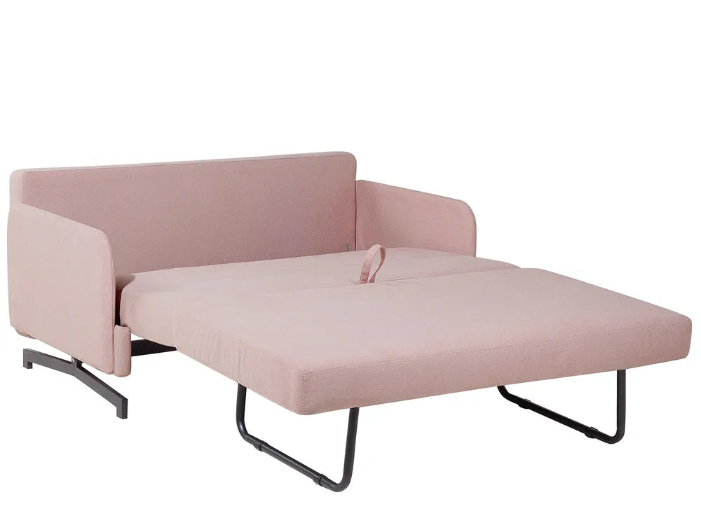 Sofa Bed 2 Seater Fabric Pink Eluna