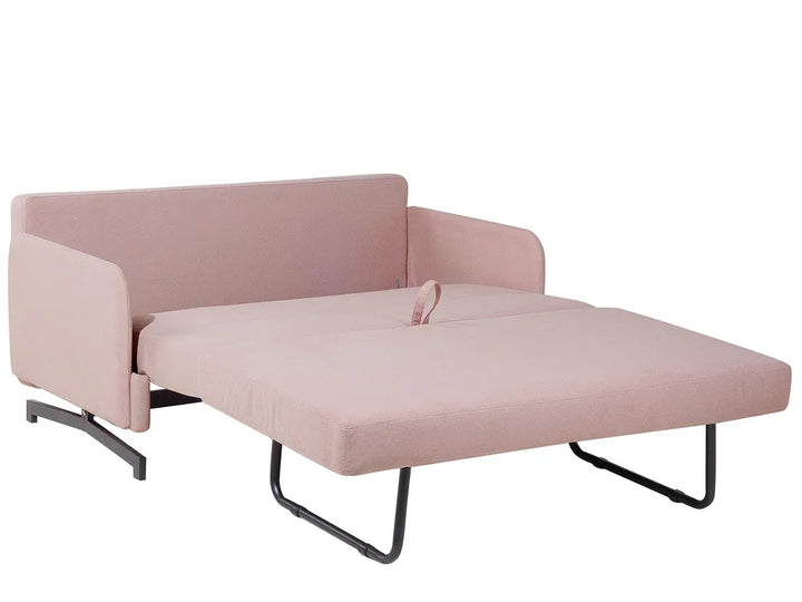 Sofa Bed 2 Seater Fabric Pink Eluna