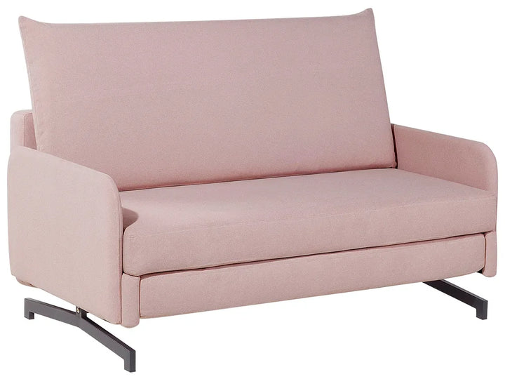 Sofa Bed 2 Seater Fabric Pink Eluna