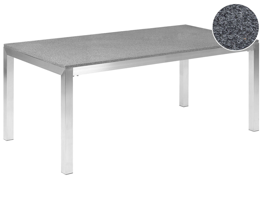 Grosetto Garden Dining Table  180 cm 90 cm Polished Granite Grey
