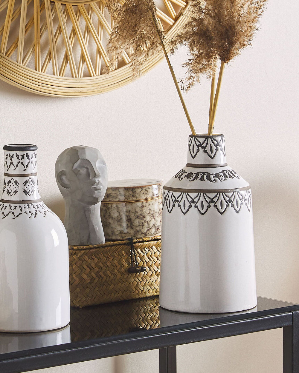 Amisos Flower Vase Stoneware 25 cm White