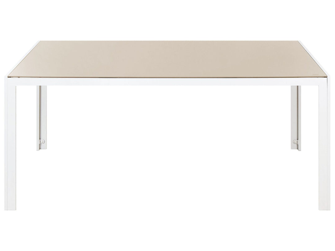 Catania Garden Dining Table  160 cm 91 cm Glass Beige