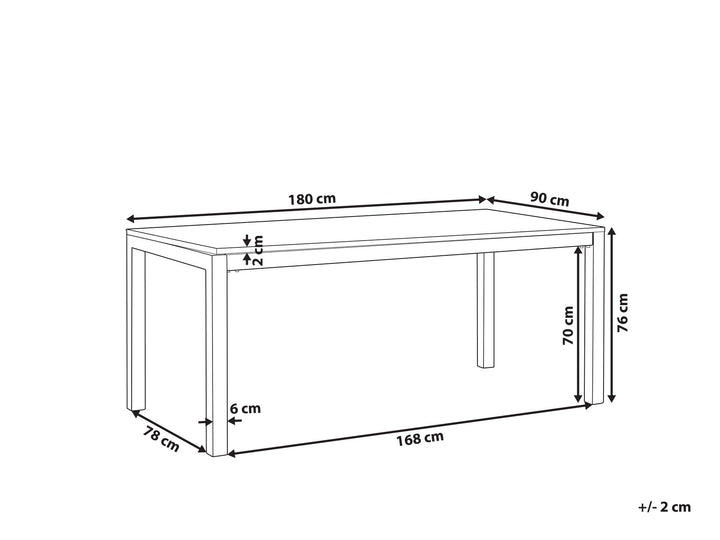 Grosseto Garden Dining Table  180 cm 90 cm Tempered Glass Black