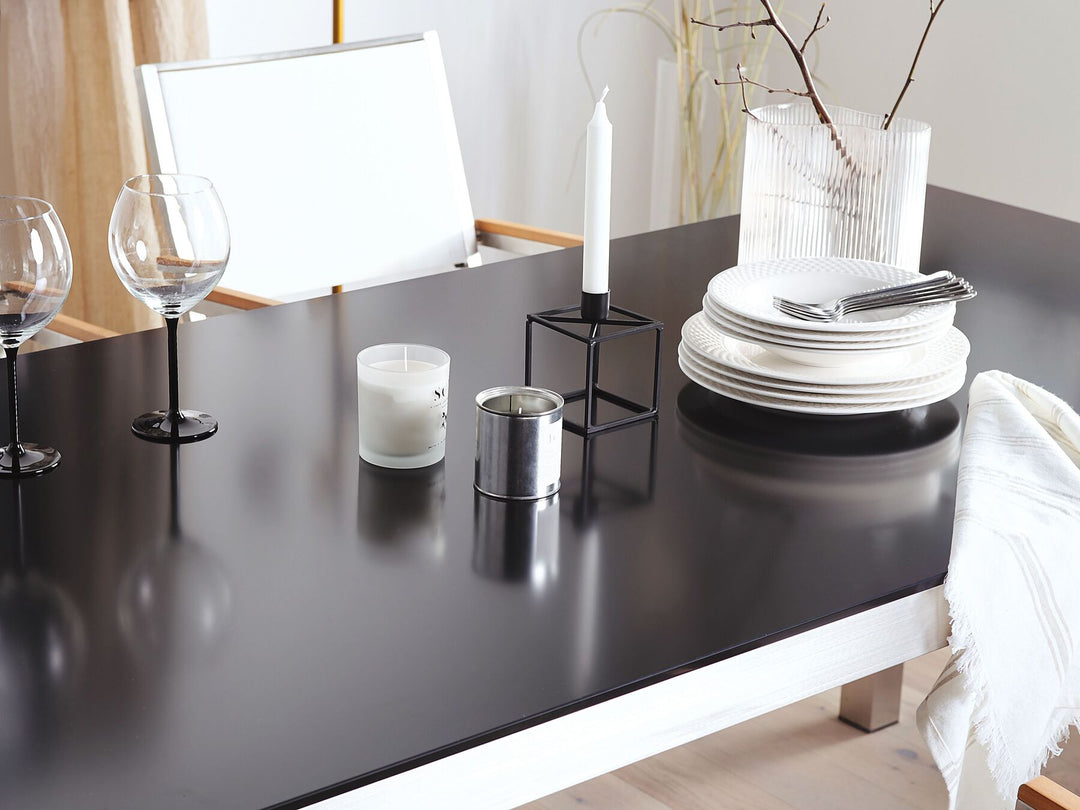 Grosseto Garden Dining Table  180 cm 90 cm Tempered Glass Black