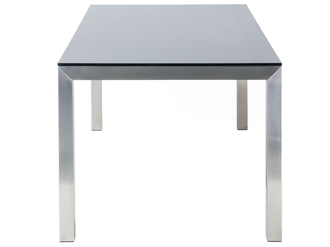 Grosseto Garden Dining Table  180 cm 90 cm Tempered Glass Black