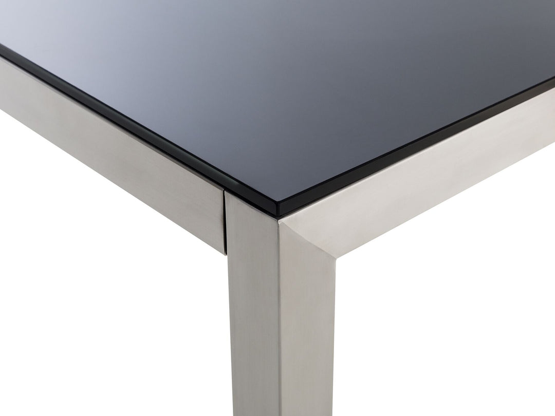 Grosseto Garden Dining Table  180 cm 90 cm Tempered Glass Black