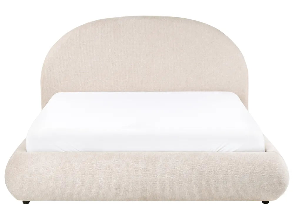 Ottoman Bed Fabric 160 x 200 cm (EU King Size) Light Beige Willma