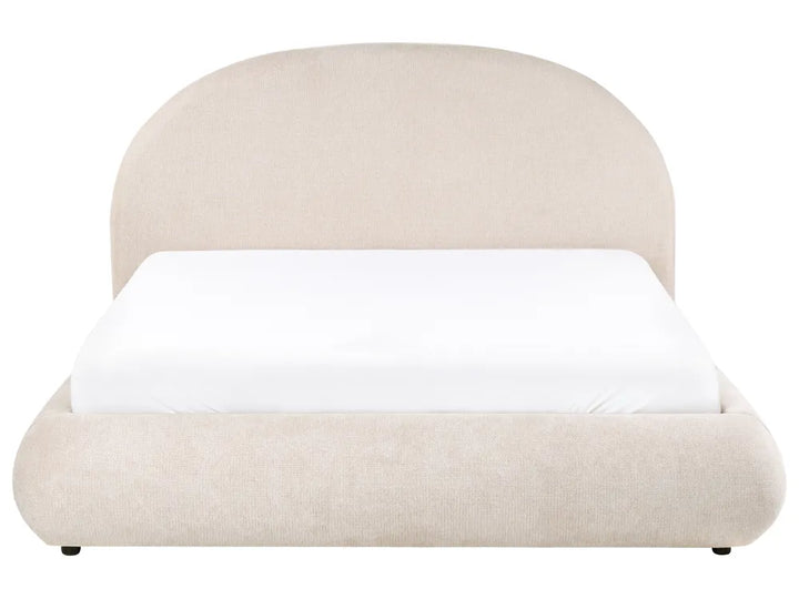 Ottoman Bed Fabric 160 x 200 cm (EU King Size) Light Beige Willma