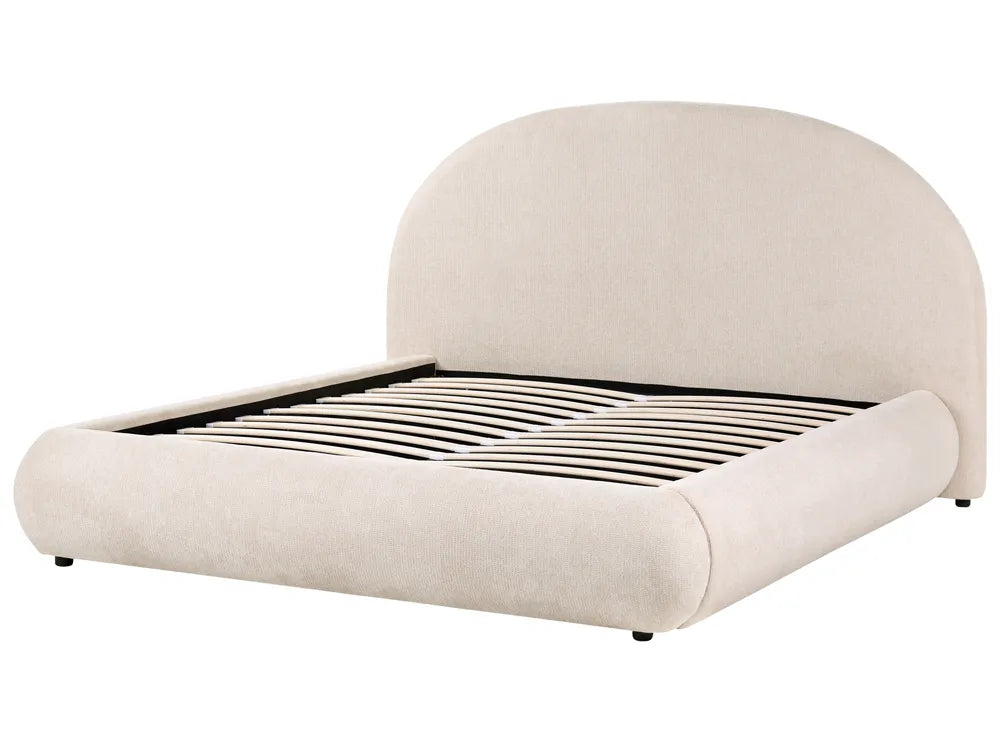 Ottoman Bed Fabric 160 x 200 cm (EU King Size) Light Beige Willma