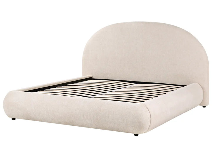 Ottoman Bed Fabric 160 x 200 cm (EU King Size) Light Beige Willma
