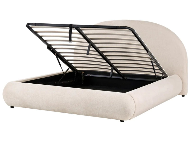 Ottoman Bed Fabric 160 x 200 cm (EU King Size) Light Beige Willma