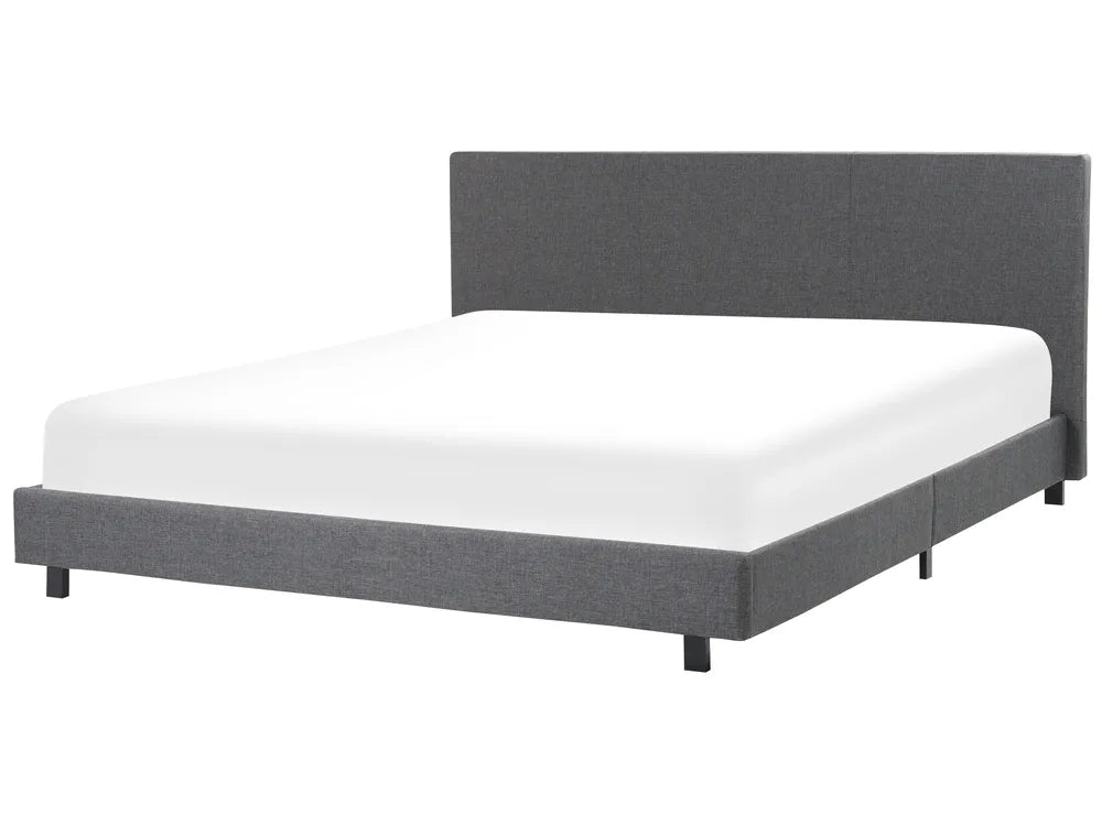 Grey fabric super king bed