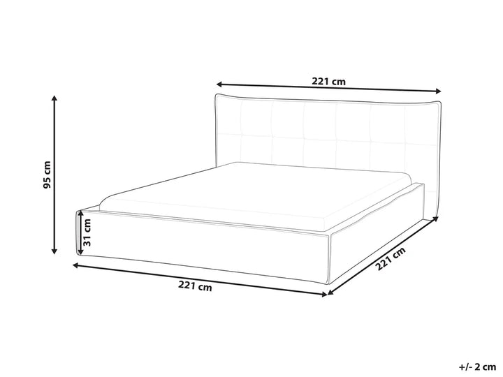 Bed Faux Linen 180 x 200 cm (EU Super King) Taupe Vetu