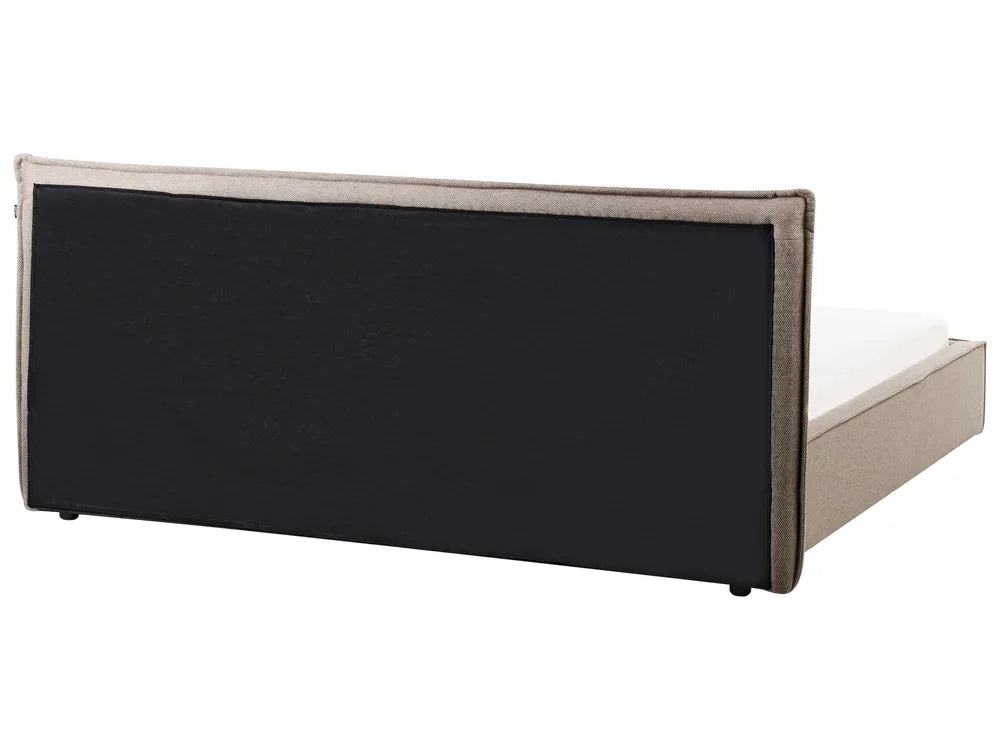 Black upholstered headboard on a white background
