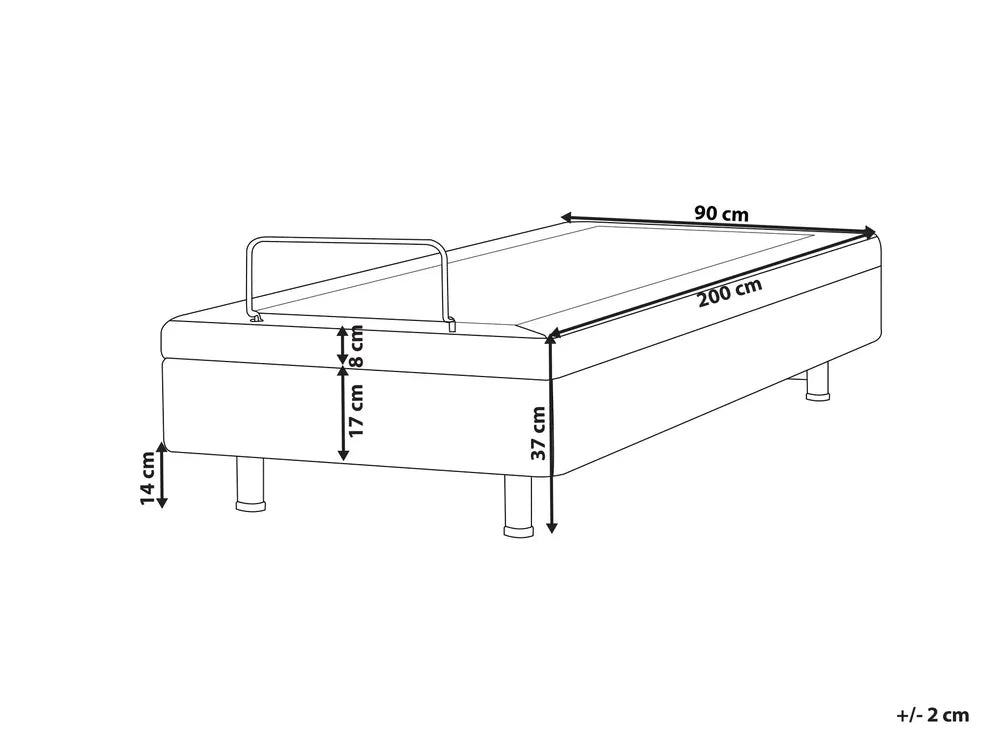 Adjustable Bed without Headboard Fabric 90 x 200 cm (EU Single) Beige Antioch