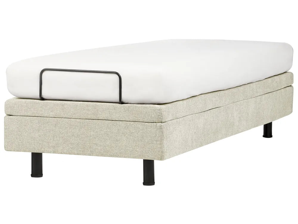 Adjustable Bed without Headboard Fabric 90 x 200 cm (EU Single) Beige Antioch