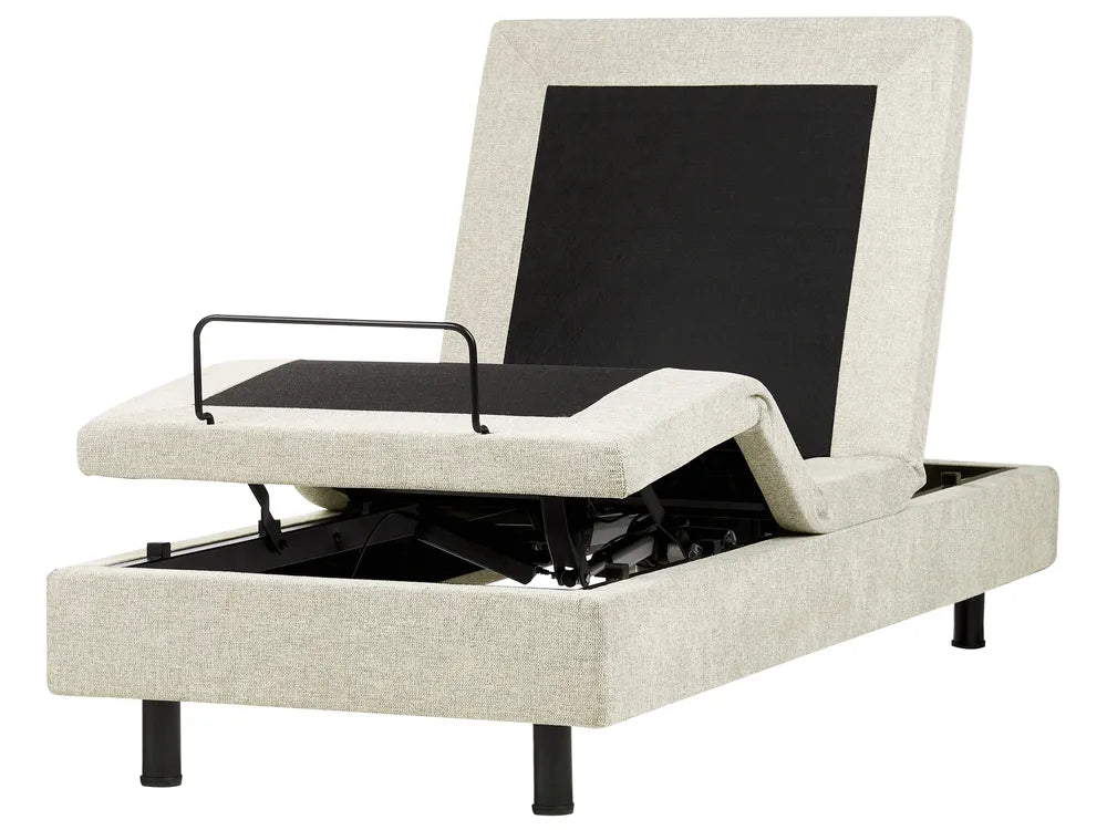Adjustable Bed without Headboard Fabric 90 x 200 cm (EU Single) Beige Antioch