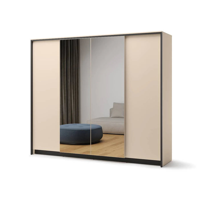 Sophisticated Enna 6 Hinged Door Wardrobe 2510mm x 2150mm x 640mm Beige