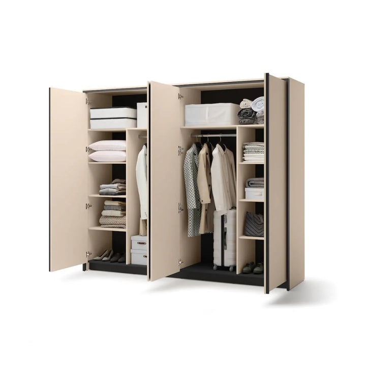 Sophisticated Enna 6 Hinged Door Wardrobe 2510mm x 2150mm x 640mm Beige