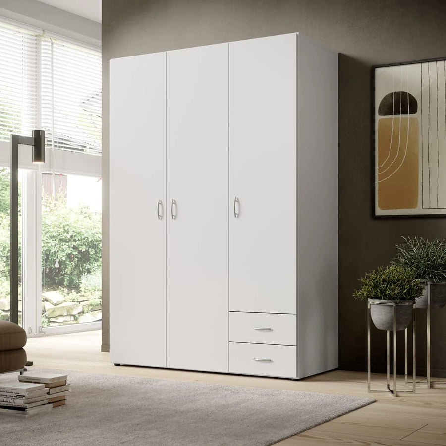 Base 120cm white hinged door wardrobe