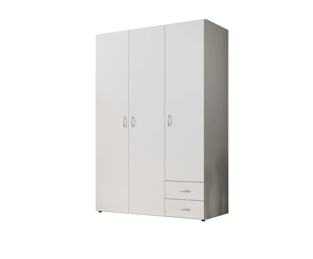 Hinged Door Wardrobe 120cm White Elima